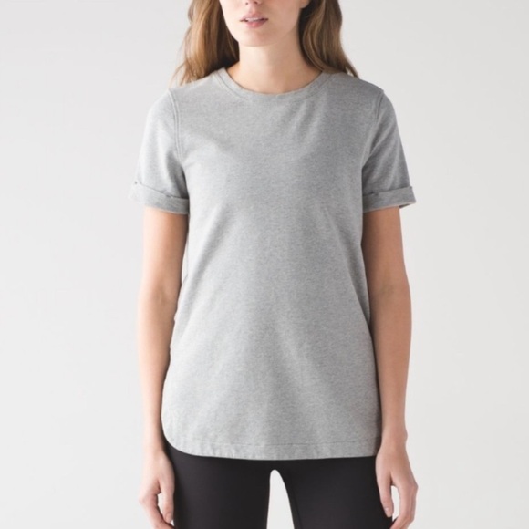 Lululemon All Time Tee Heathered Gray Size 4 - Picture 3 of 13
